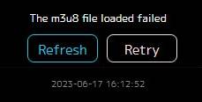 Z-aN video player fail with `The m3u8 file loaded file` error message