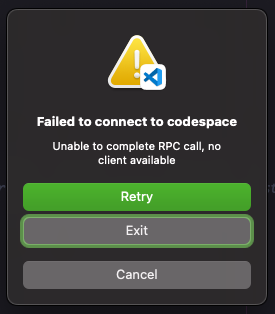 I was praising Codespace for the day, then it fails me. And my team, at the same time. Rarity: SSR. Solution: Reload or reconnect.